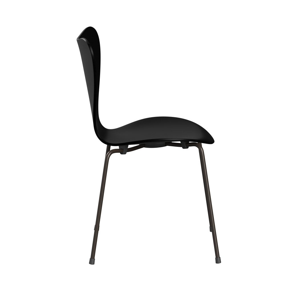 [product_category]-Fritz Hansen 3107 Chair Unupholstered, Brown Bronze/Lacquered Black-Fritz Hansen-3107-LA190-DBPC-FRI-3