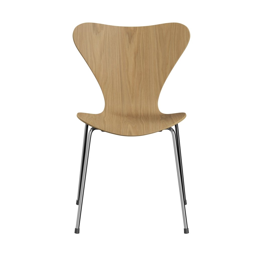 [product_category]-Fritz Hansen 3107 Chair Unupholstered, Chrome/Oak Veneer Natural-Fritz Hansen-3107-OAK001-CST-FRI-1