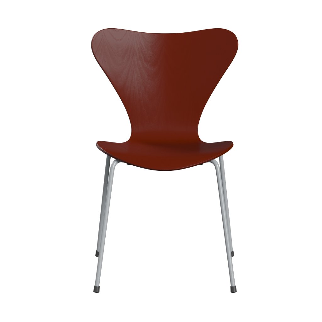 [product_category]-Fritz Hansen 3107 Chair Unupholstered, Silver Grey/Dyed Ash Venetian Red-Fritz Hansen-3107-CA675-SIGREY-FRI-1