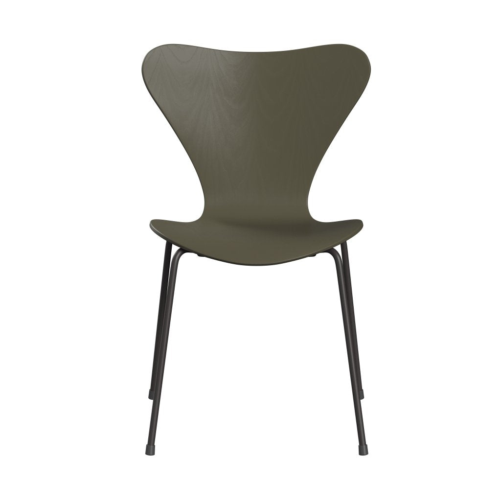 [product_category]-Fritz Hansen 3107 Chair Unupholstered, Warm Graphite/Dyed Ash Olive Green-Fritz Hansen-3107-CA925-WARGRA-FRI-1