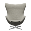 Fritz Hansen 3316 Speciální vydání židle Egg Lounge, hliník/Moss Light Grey (0005)