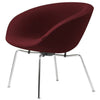  AJ Pot Lounge Chair Chrome Frame Fabric Christianshavn Red Uni