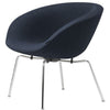  AJ Pot Lounge Chair Chromed Frame Fabric Christianshavn Blue