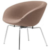  AJ Pot Lounge Chair Chromed Frame Fabric Christianshavn Light Red Uni