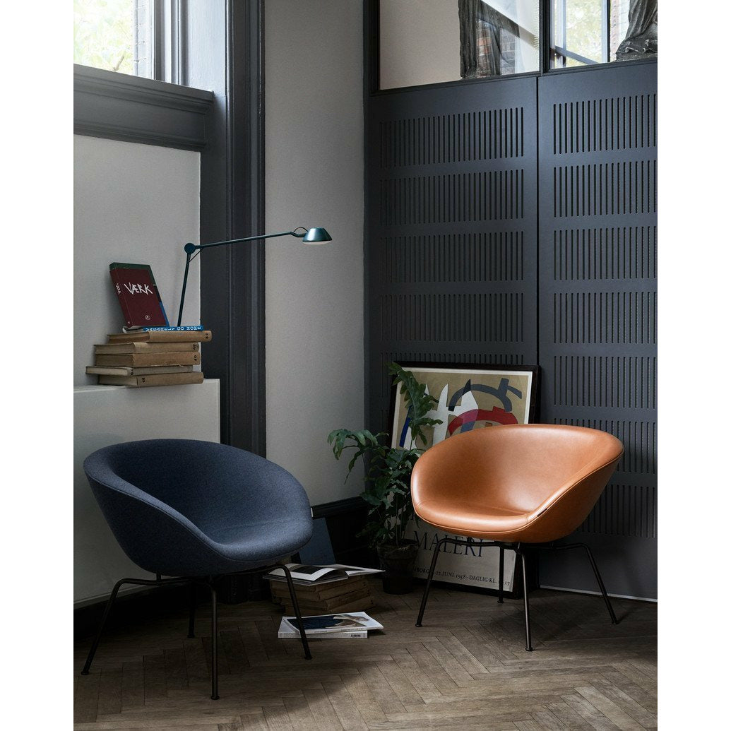 [product_category]-Fritz Hansen Aj Pot Lounge Chair Chromed Frame Leather, Walnut Grace Leather-Fritz Hansen-3318-walnut-FRI-2