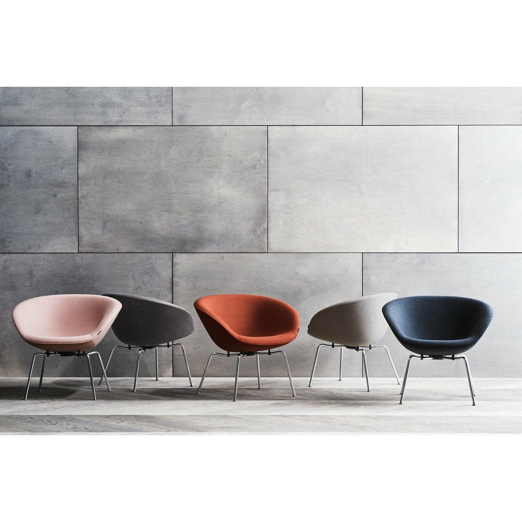 [product_category]-Fritz Hansen Aj Pot Lounge Chair Powder Coated Steel Fabric, Light Grey-Fritz Hansen-3318-4101-FRI-2
