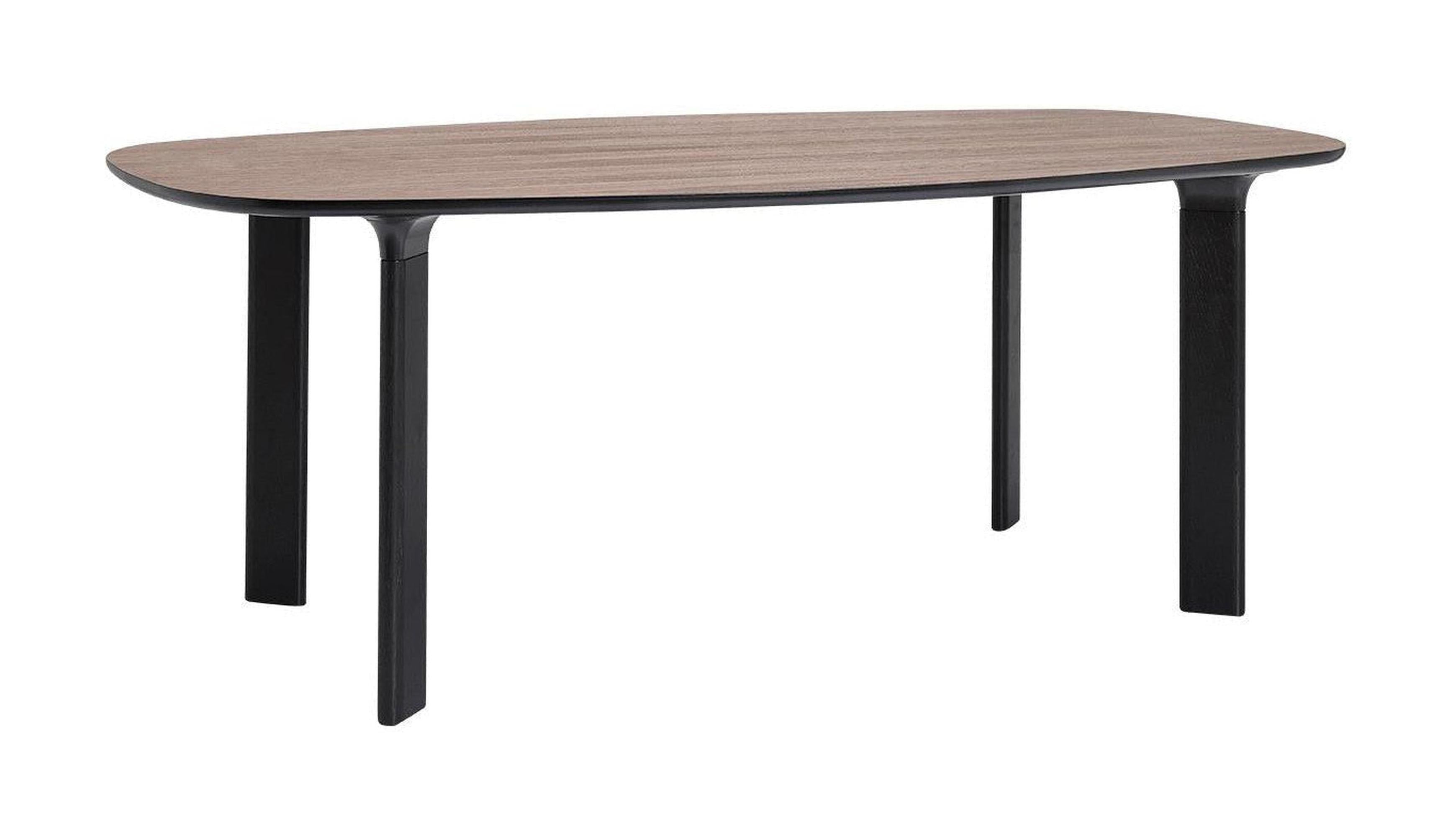 [product_category]-Fritz Hansen Analog Table 185 Cm, Walnut Veneer / Black Lacquered Legs-Fritz Hansen-JH63-walnut/black-FRI-1
