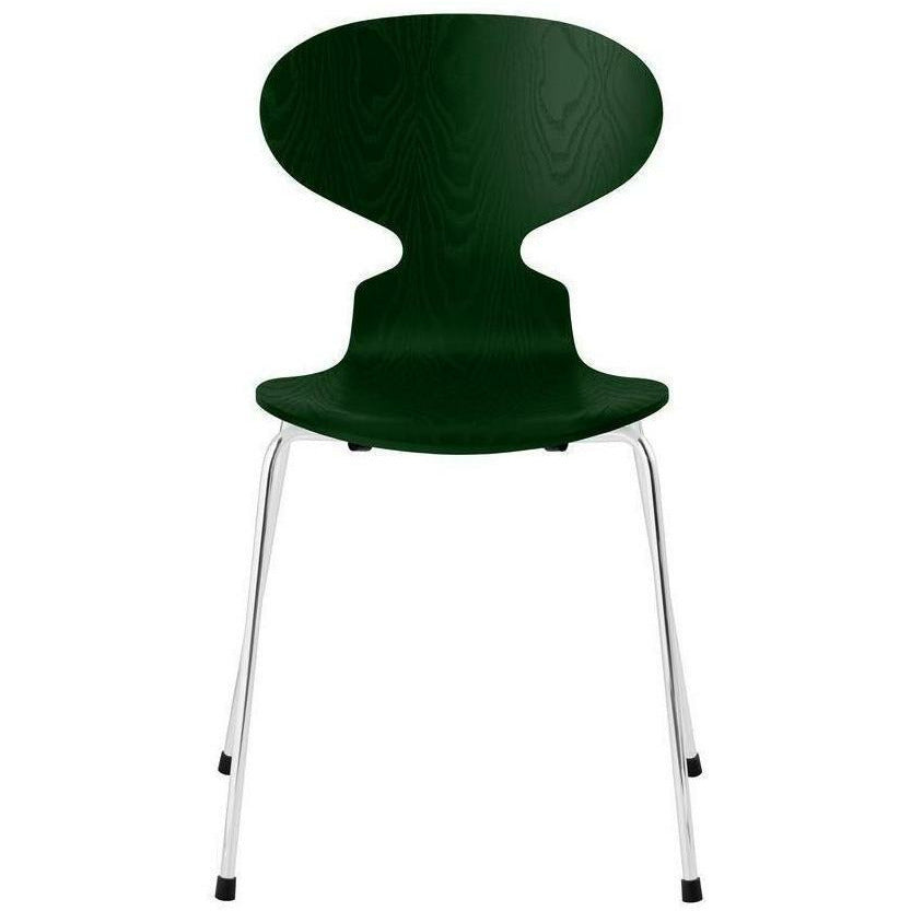 [product_category]-Fritz Hansen Ant Chair Dyed Ash Evergreen Bowl, Chromed Steel Base-Fritz Hansen-3101-FARVET-EVERGREEN-FORKROMET-FRI-1