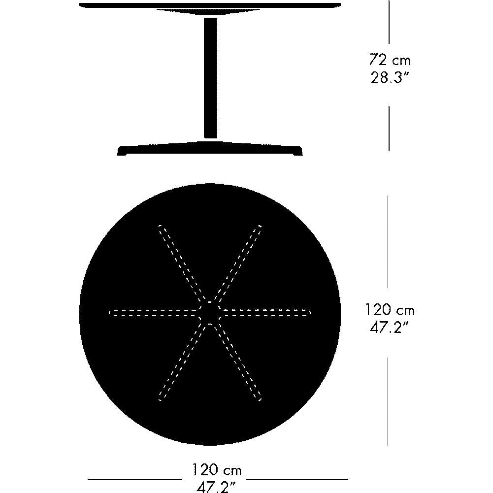 [product_category]-Fritz Hansen Circular Dining Table ø120 Cm, Grey Ivy/Warm Graphite-Fritz Hansen-A825-Grey-Efeso-120x72-FRI-5