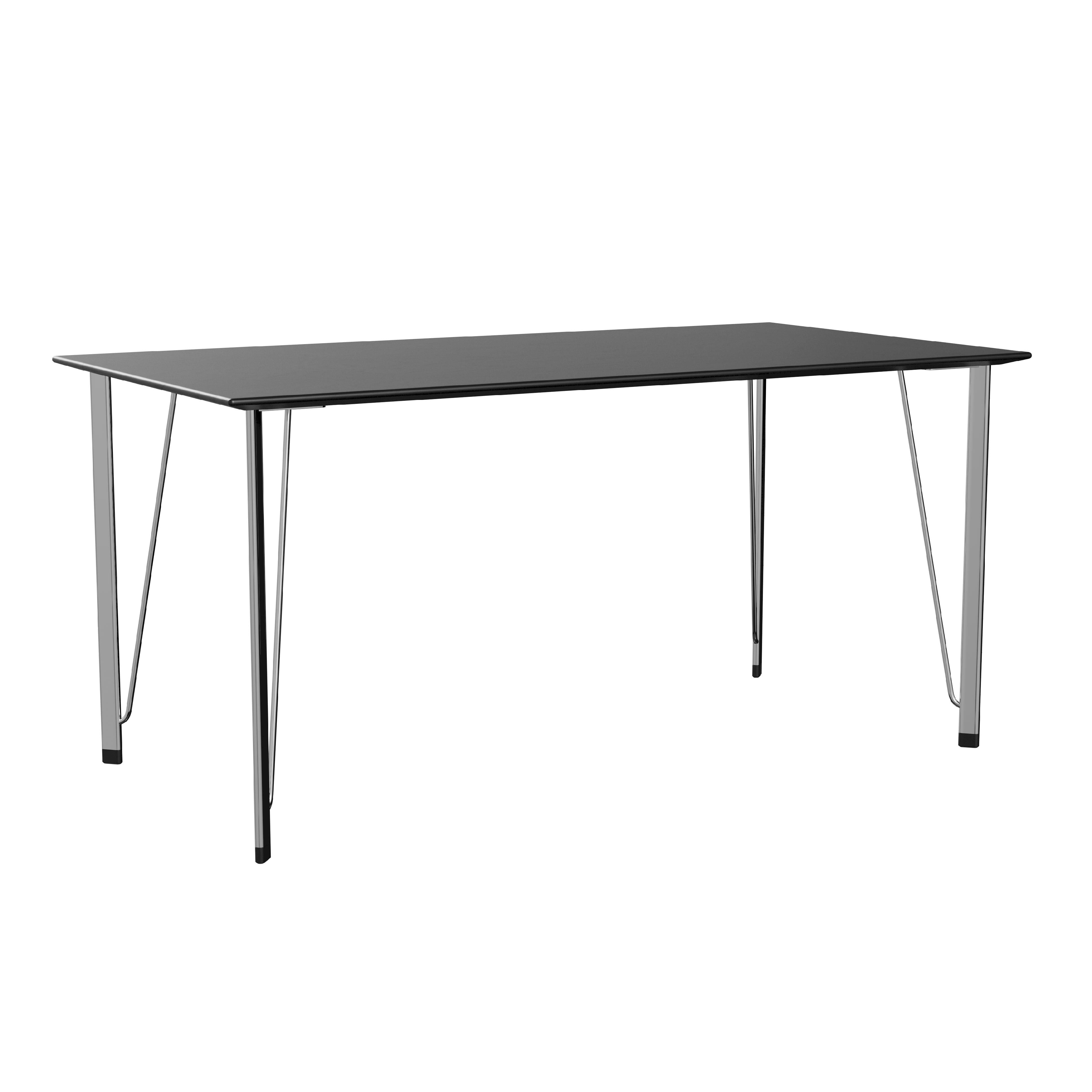 [product_category]-Fritz Hansen Fh3605 Desk, Chrome/Black Colored Ash-Fritz Hansen-3605DE-ASH-CHROME-FRI-2