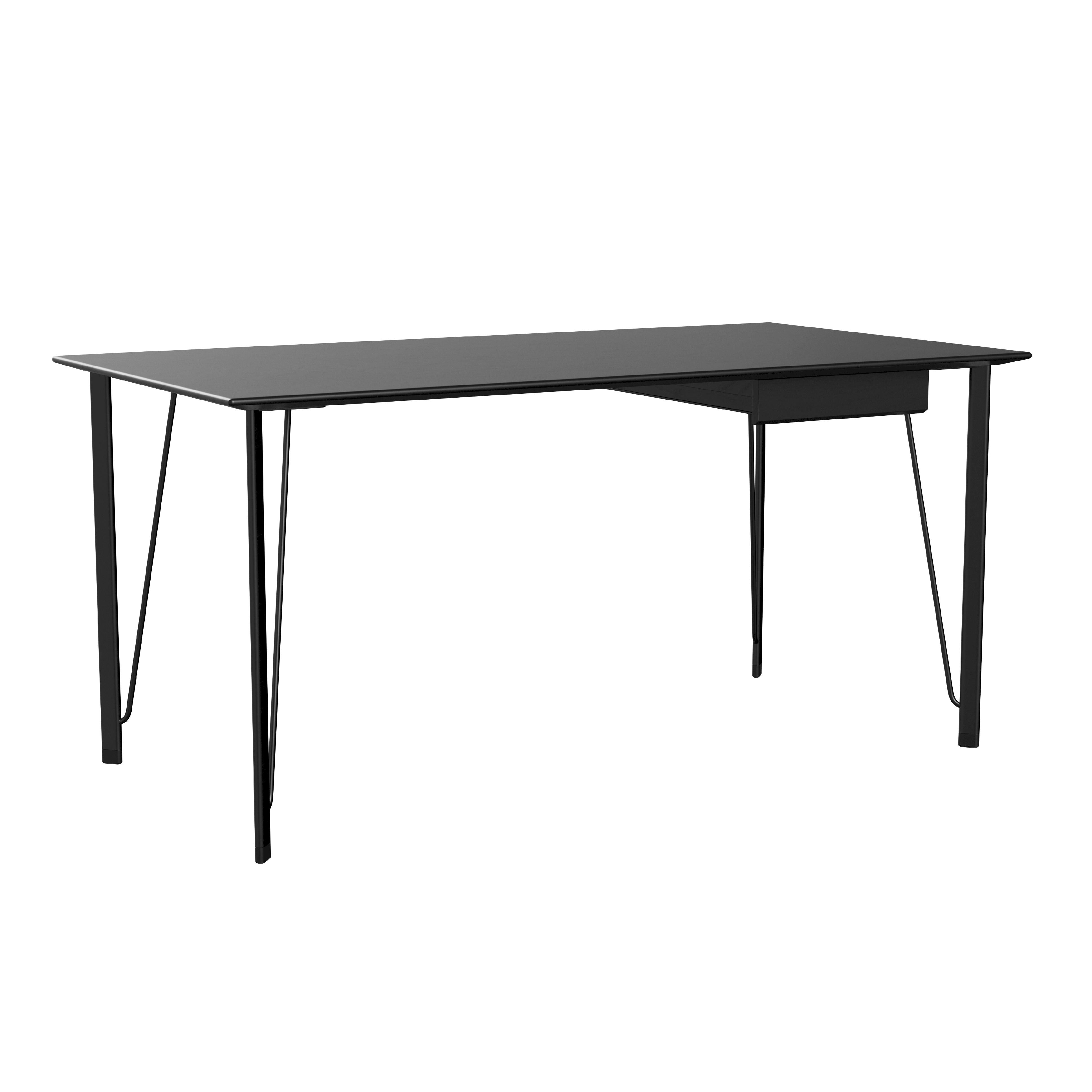 [product_category]-Fritz Hansen Fh3605 Desk With Drawer, Black/Black Colored Ash-Fritz Hansen-3605DD-ASH-BLACKPOWDER-ASH-FRI-2