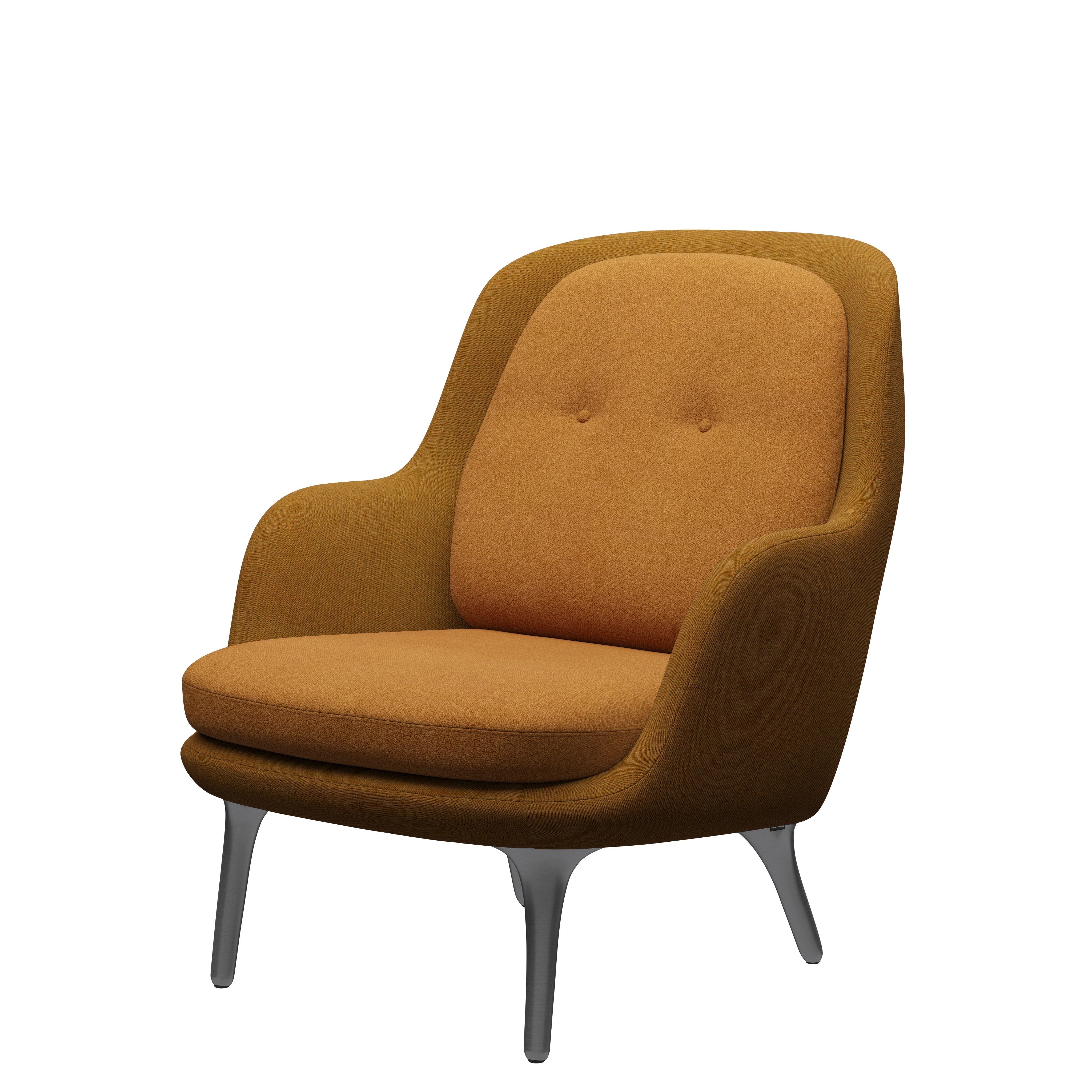 [product_category]-Fritz Hansen Fri Lounge Chair Aluminium, Burnt Yellow-Fritz Hansen-JH4-Remix422-Vidar427-FRI-1