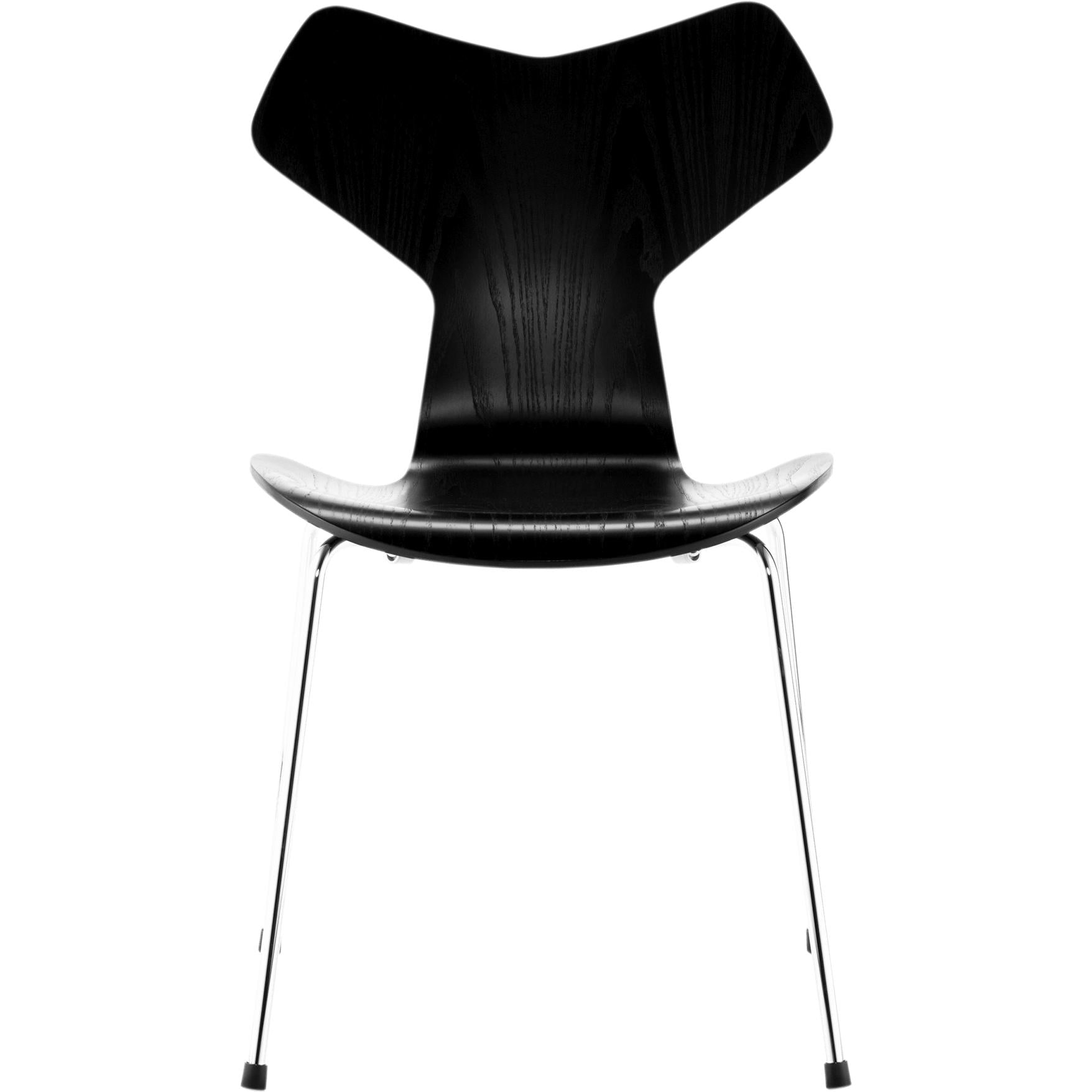 [product_category]-Fritz Hansen Grand Prix Chair Colored Ash Steel Legs, Black-Fritz Hansen-3130-195-FRI-1