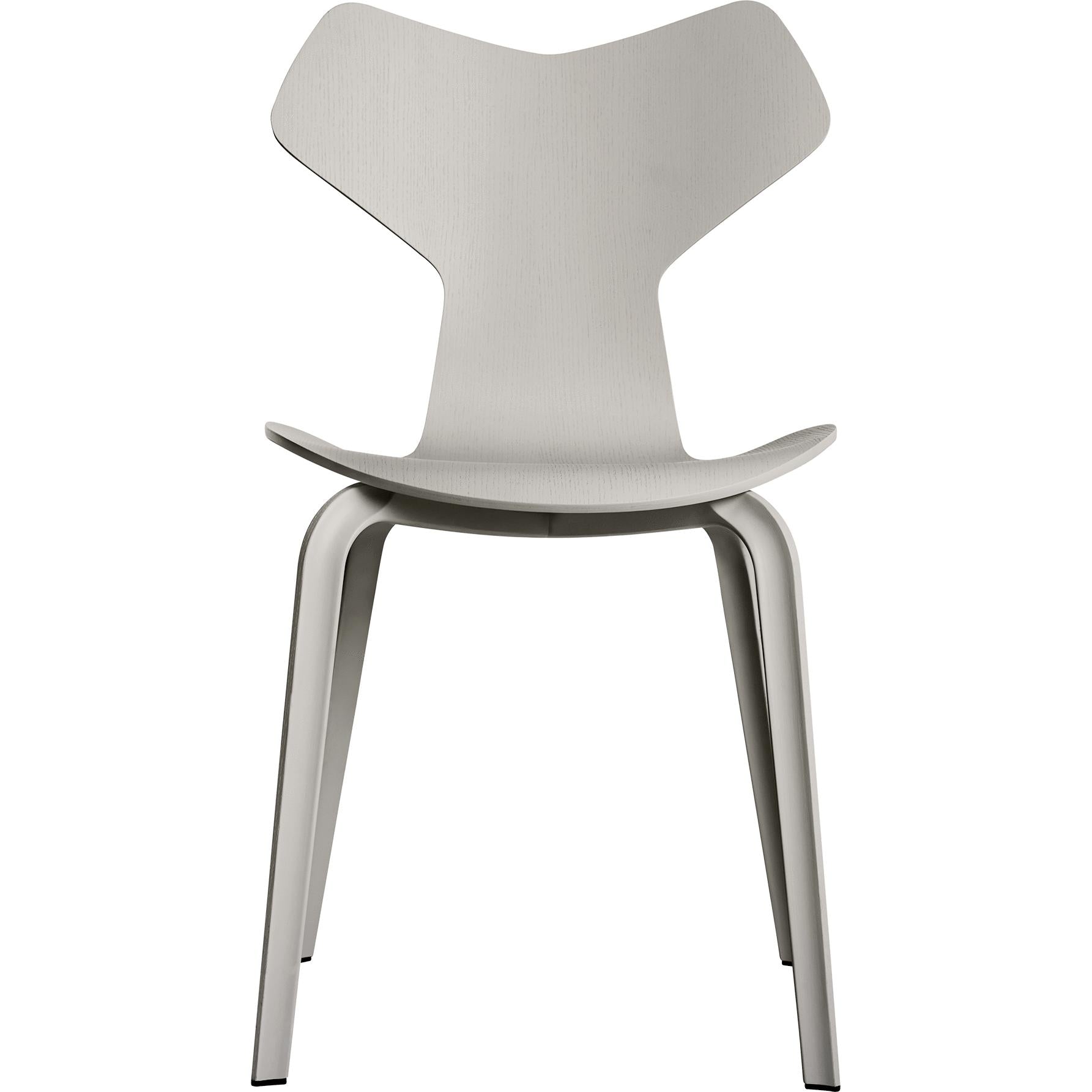[product_category]-Fritz Hansen Grand Prix Chair Coloured Ash Wooden Legs, Nine Grey-Fritz Hansen-4130-155-FRI-1
