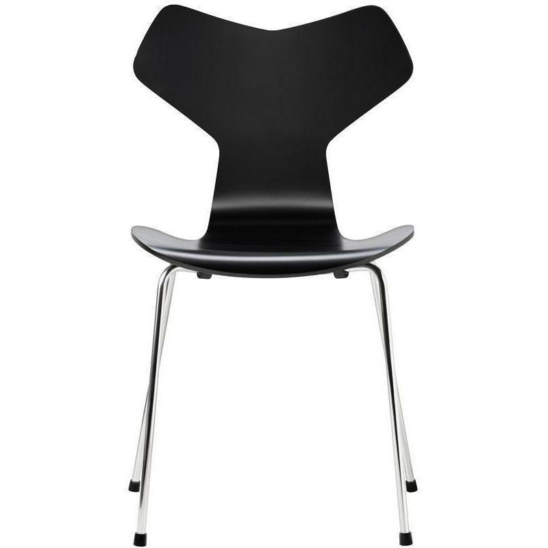 [product_category]-Fritz Hansen Grand Prix Chair Lacquered Black Shell, Chrome Plated Steel Base-Fritz Hansen-3130-Lacquered-Black-Chrome-FRI-1