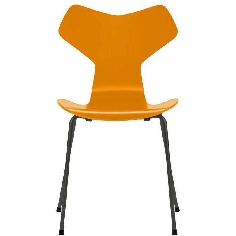 [product_category]-Fritz Hansen Grand Prix Chair Lacquered Burnt Yellow Shell, Warm Graphite Base-Fritz Hansen-3130-Lacquered-BurntYellow-WarmGraphite-FRI-1