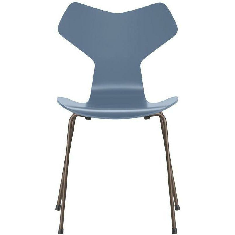 [product_category]-Fritz Hansen Grand Prix Chair Lacquered Dusk Blue Shell, Brown Bronze Base-Fritz Hansen-3130-Lacquered-DuskBlue-BrownBronze-FRI-1