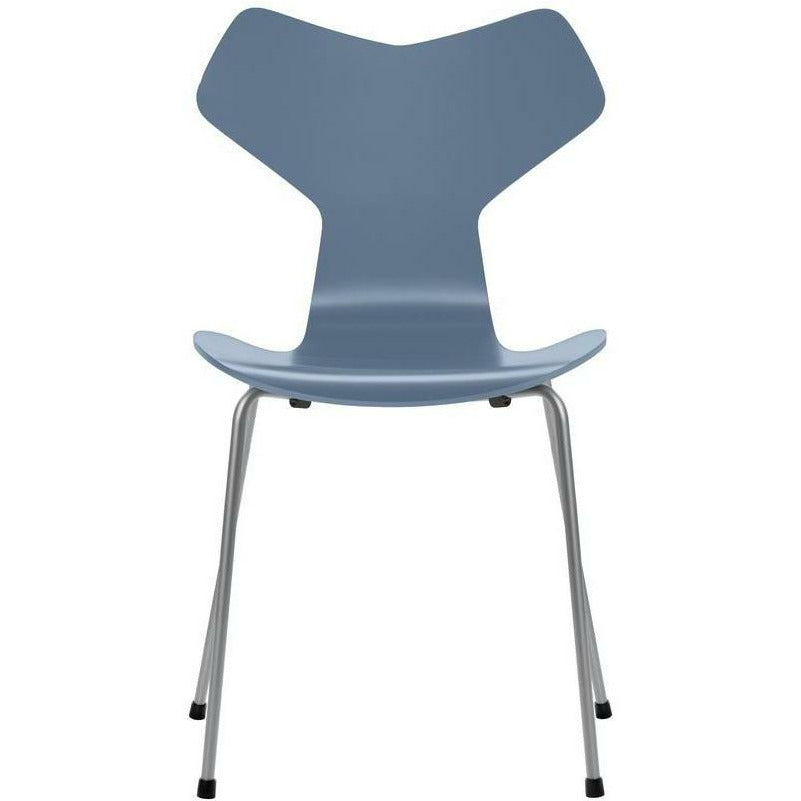 [product_category]-Fritz Hansen Grand Prix Chair Lacquered Dusk Blue Shell, Silver Grey Base-Fritz Hansen-3130-Lacquered-DuskBlue-SilverGrey-FRI-1