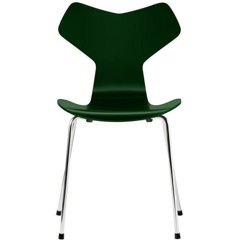 [product_category]-Fritz Hansen Grand Prix Chair Lacquered Evergreen Shell, Chrome Plated Steel Base-Fritz Hansen-3130-Lacquered-Evergreen-Chrome-FRI-1