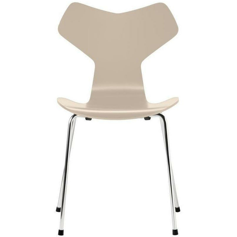 [product_category]-Fritz Hansen Grand Prix Chair Lacquered Light Beige Shell, Chrome Plated Steel Base-Fritz Hansen-3130-Lacquered-LightBeige-Chrome-FRI-1