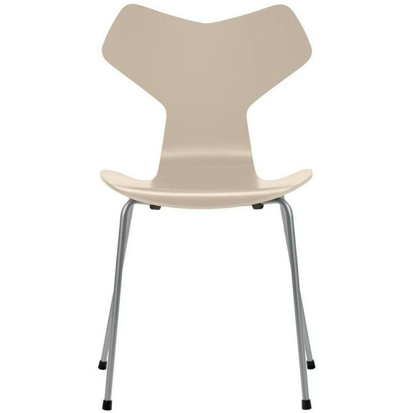 [product_category]-Fritz Hansen Grand Prix Chair Lacquered Light Beige Shell, Silver Grey Base-Fritz Hansen-3130-Lacquered-LightBeige-SilverGrey-FRI-1