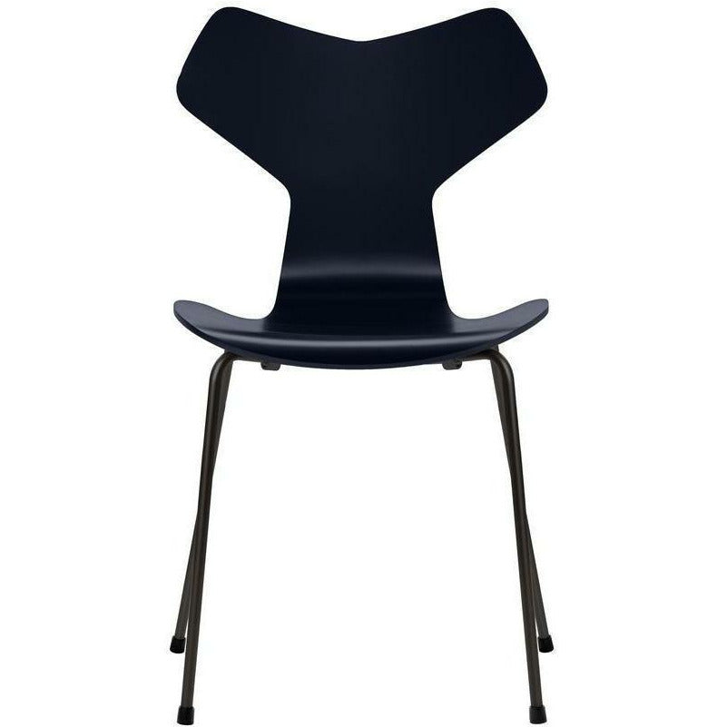 [product_category]-Fritz Hansen Grand Prix Chair Lacquered Midnight Blue Shell, Black Base-Fritz Hansen-3130-Lacquered-MidnightBlue-Black-FRI-1