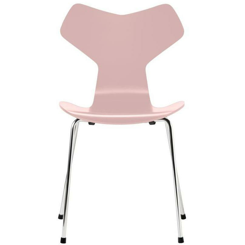 [product_category]-Fritz Hansen Grand Prix Chair Lacquered Pale Rose Bowl, Chromed Steel Base-Fritz Hansen-3130-Lacquered-PaleRose-Chrome-FRI-1