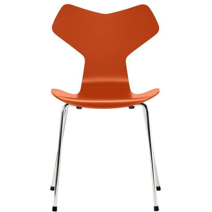 [product_category]-Fritz Hansen Grand Prix Chair Lacquered Paradise Orange Bowl, Chromed Steel Base-Fritz Hansen-3130-Lacquered-ParadiseOrange-Chrome-FRI-1