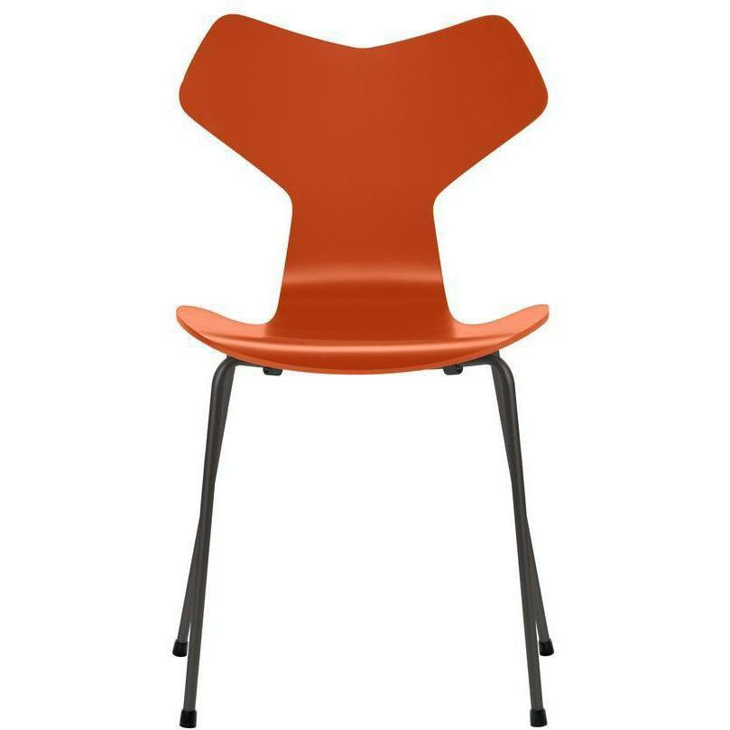 [product_category]-Fritz Hansen Grand Prix Chair Lacquered Paradise Orange Bowl, Warm Graphite Base-Fritz Hansen-3130-Lacquered-ParadiseOrange-WarmGraphite-FRI-1