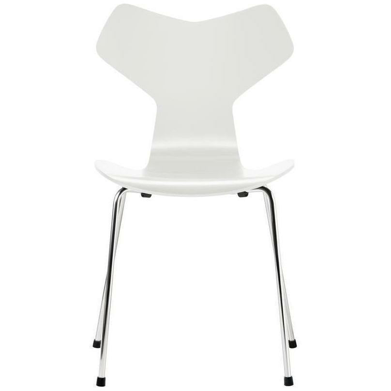 [product_category]-Fritz Hansen Grand Prix Chair Lacquered White Shell, Chrome Plated Steel Base-Fritz Hansen-3130-Lacquered-White-Chrome-FRI-1