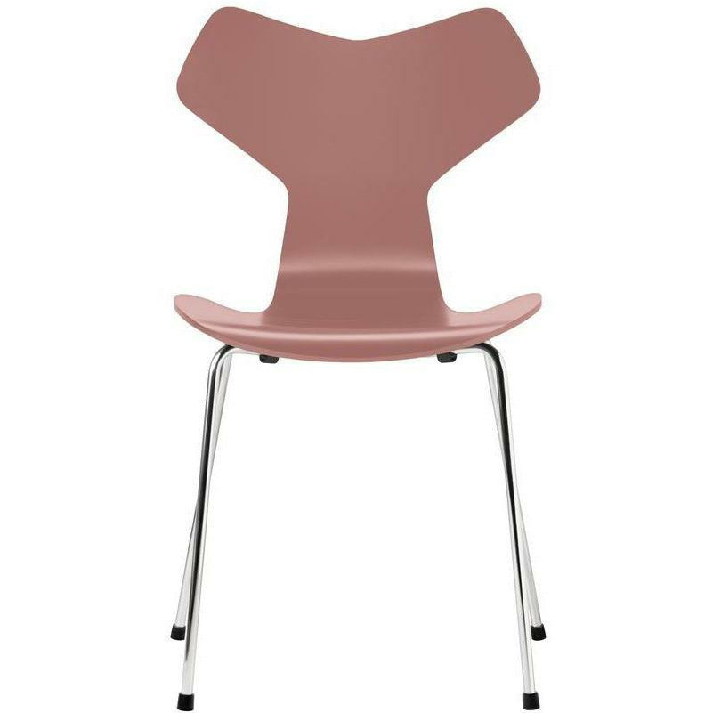 [product_category]-Fritz Hansen Grand Prix Chair Lacquered Wild Rose Bowl, Chromed Steel Base-Fritz Hansen-3130-Lacquered-WildRose-Chrome-FRI-1
