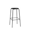 Fritz Hansen High Dot™ Bar Stool, Intense Leather Black/Black Powder Coated Base