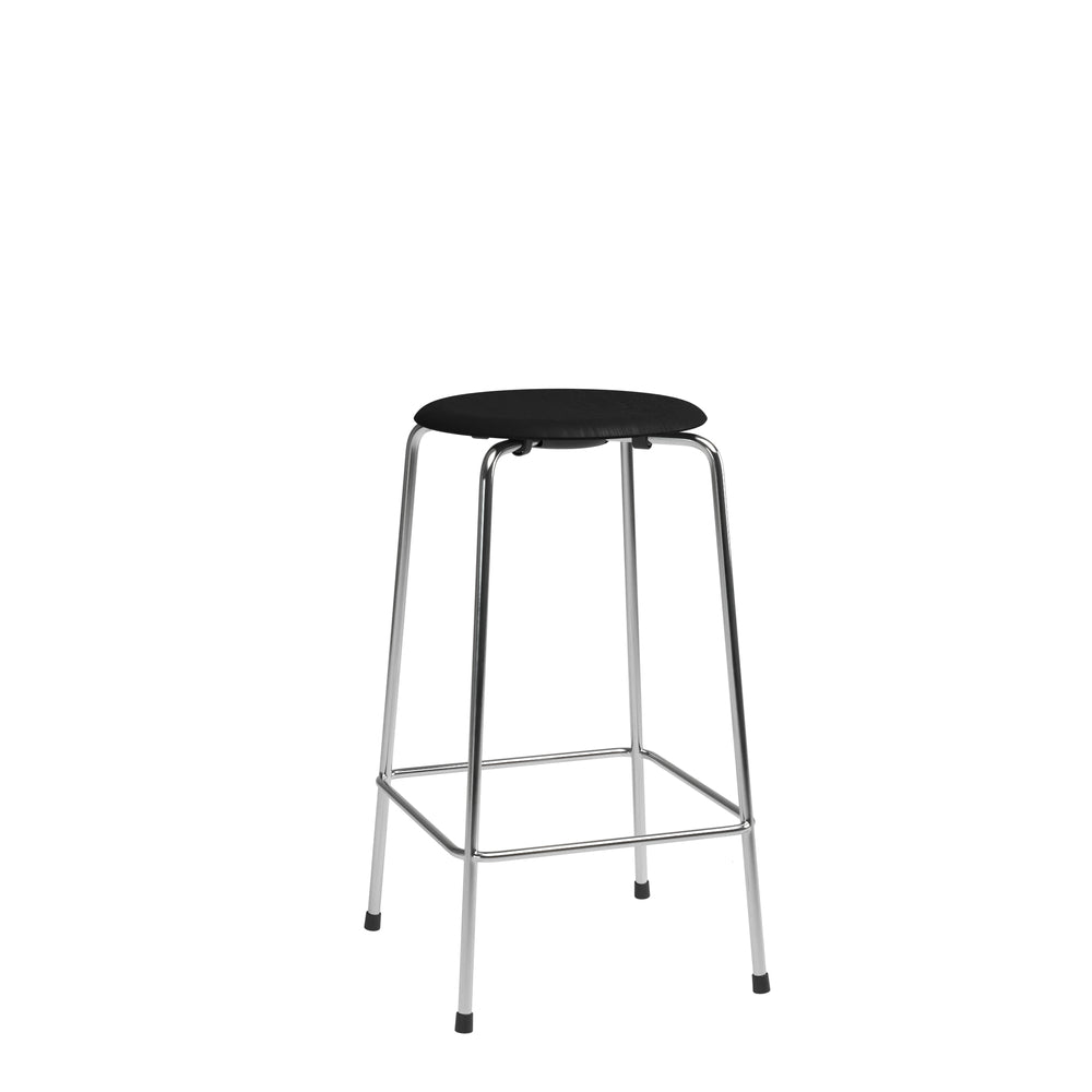 [product_category]-Fritz Hansen High Dot Counter Stool 4 Legs, Colored Veneer Ash Black/Chrome Base-Fritz Hansen-5702370002183-840130-FRI-1