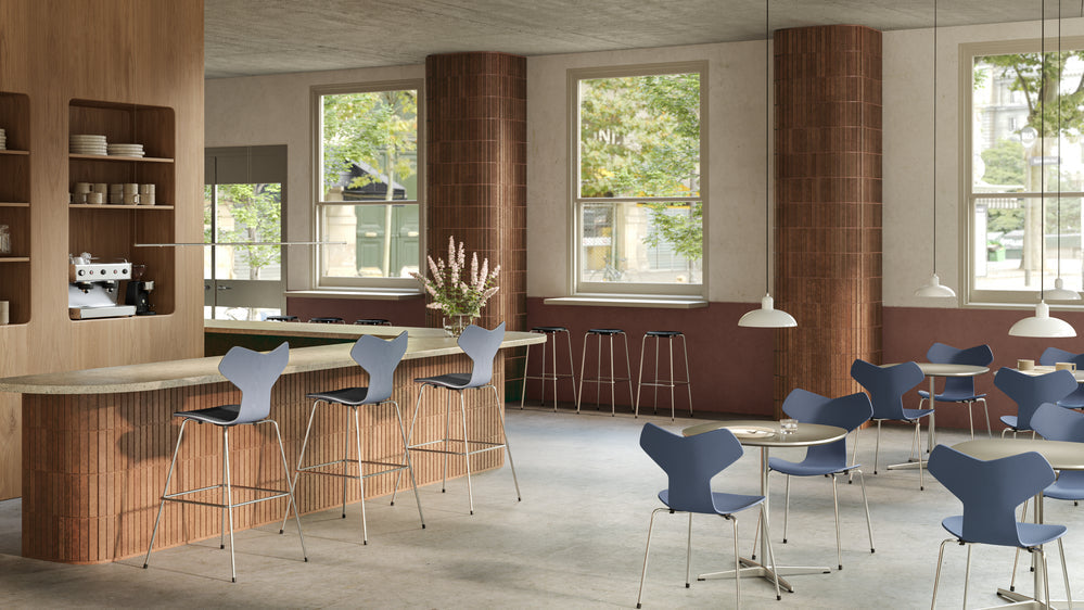 [product_category]-Fritz Hansen High Dot Counter Stool 4 Legs, Colored Veneer Ash Black/Chrome Base-Fritz Hansen-5702370002183-840130-FRI-2