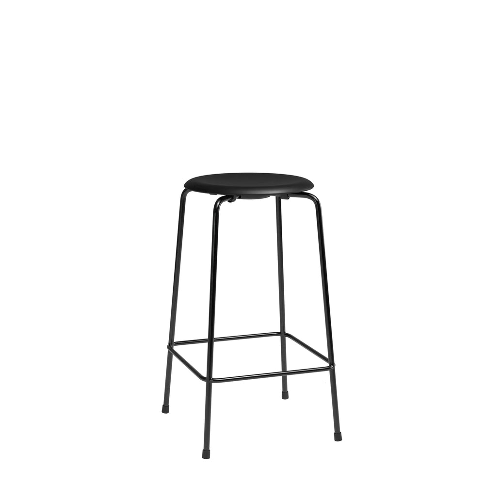 [product_category]-Fritz Hansen High Dot Counter Stool 4 Legs, Intense Leather Black/Black Powder Coated Base-Fritz Hansen-5702370002244-840136-FRI-1