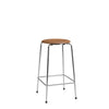 Stolička Fritz Hansen High Dot Counter 4 nohy, divoká kůže ořech/chromová základna