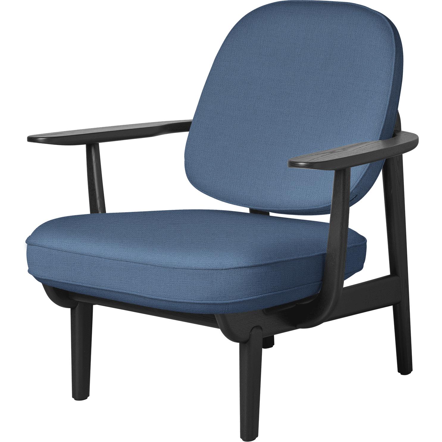 [product_category]-Fritz Hansen Jh97 Fred Lounge Chair Black Colored Ash, Light Blue-Fritz Hansen-JH97-christianshavn 1151-FRI-1