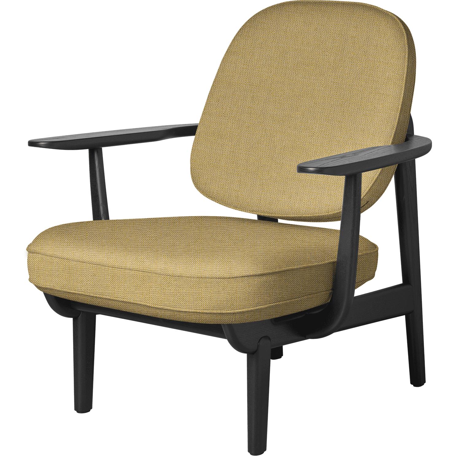 [product_category]-Fritz Hansen Jh97 Fred Lounge Chair Black Colored Ash, Yellow-Fritz Hansen-JH97-christianshavn 1110-FRI-1