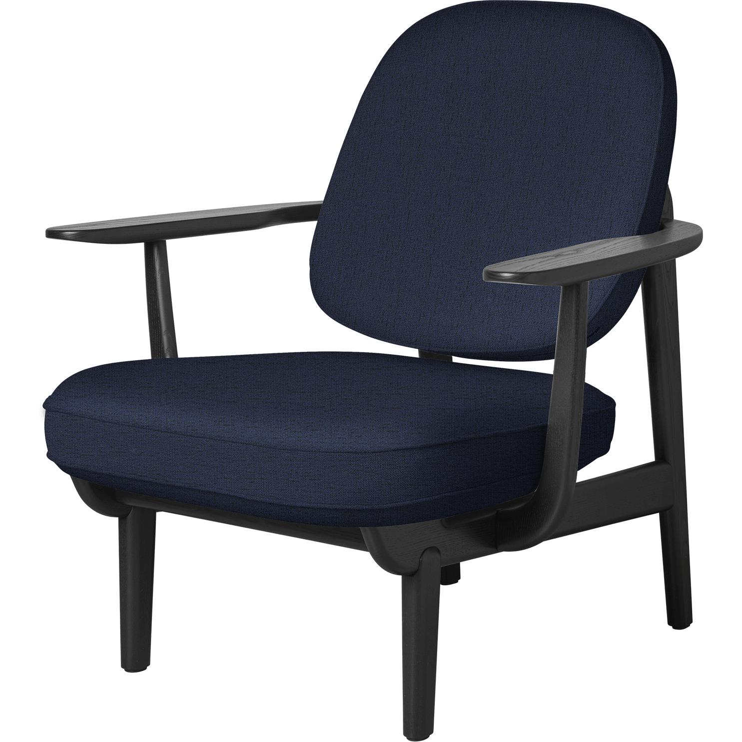 [product_category]-Fritz Hansen Jh97 Fred Lounge Chair Black Dyed Ash, Dark Blue-Fritz Hansen-JH97-christianshavn 1155-FRI-1