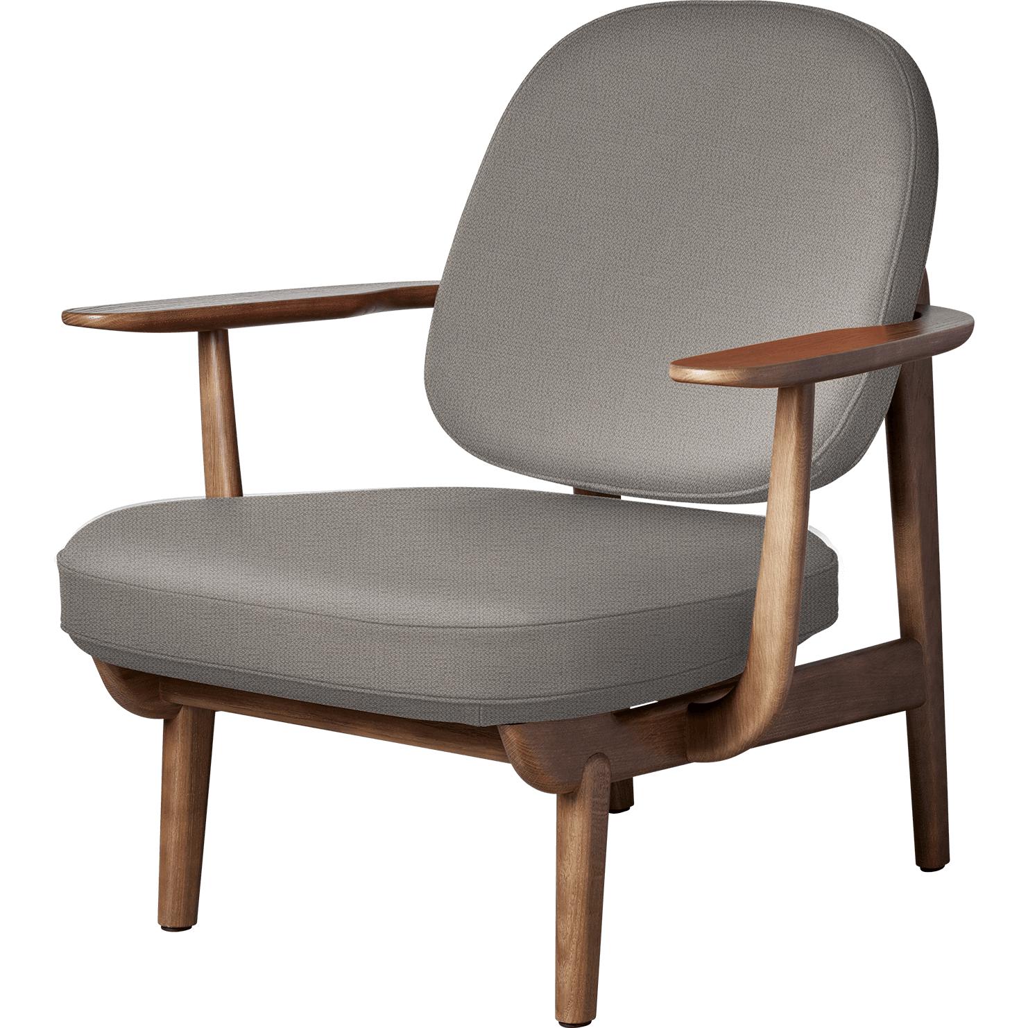 [product_category]-Fritz Hansen Jh97 Fred Lounge Chair Dark Stained Oak, Light Beige-Fritz Hansen-JH97-walnutoak-CH1120-FRI-1