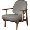  Jh97 Fred Lounge Chair Dark -Bained Oak Light Beige