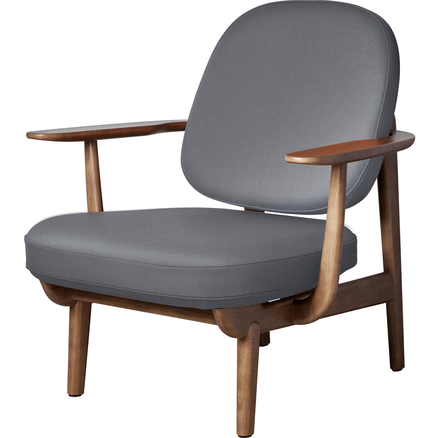 [product_category]-Fritz Hansen Jh97 Fred Lounge Chair Dark Stained Oak, Light Grey-Fritz Hansen-JH97-walnutoak-CH1170-FRI-1