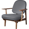  Jh97 Fred Lounge Chair Dark -Bainované dub světle šedá
