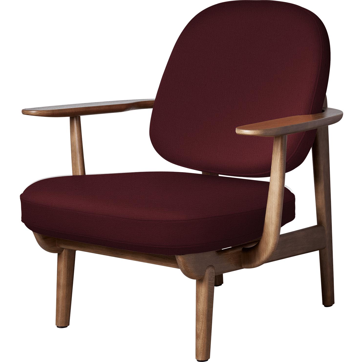 [product_category]-Fritz Hansen Jh97 Fred Lounge Chair Dark Stained Oak, Red-Fritz Hansen-JH97-walnutoak-CH1140-FRI-1