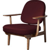  Jh97 Fred Lounge Chair Dark -Bained Oak červená