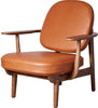 Fritz Hansen Jh97 Fred Lounge Chair Dark -Bainované dub, ořechová kůže