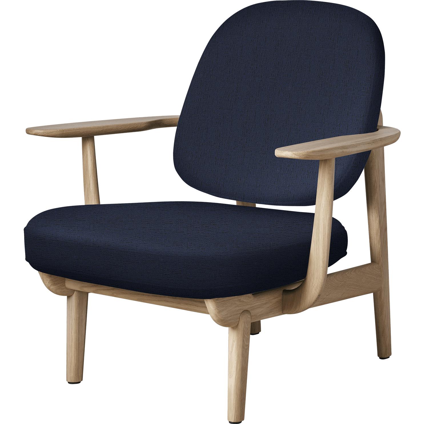 [product_category]-Fritz Hansen Jh97 Fred Lounge Chair Lacquered Oak, Blue-Fritz Hansen-JH97-lacqueredoak-CH1155-FRI-1