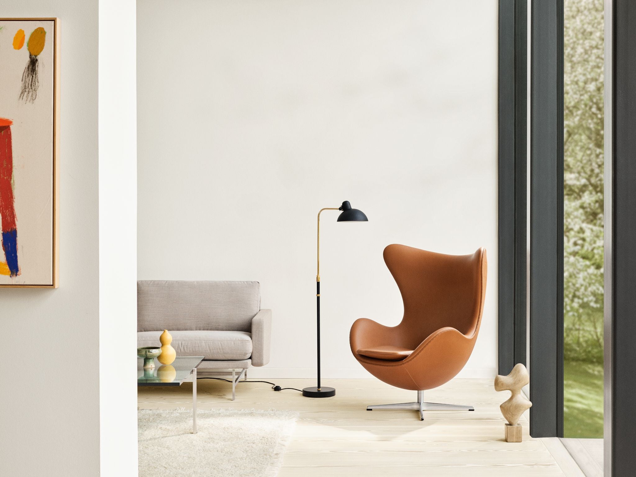 [product_category]-Fritz Hansen Kaiser Idell 6580 F Floor Lamp, Black Matt/Brass-Fritz Hansen-5702370000912-11721008-FRI-5