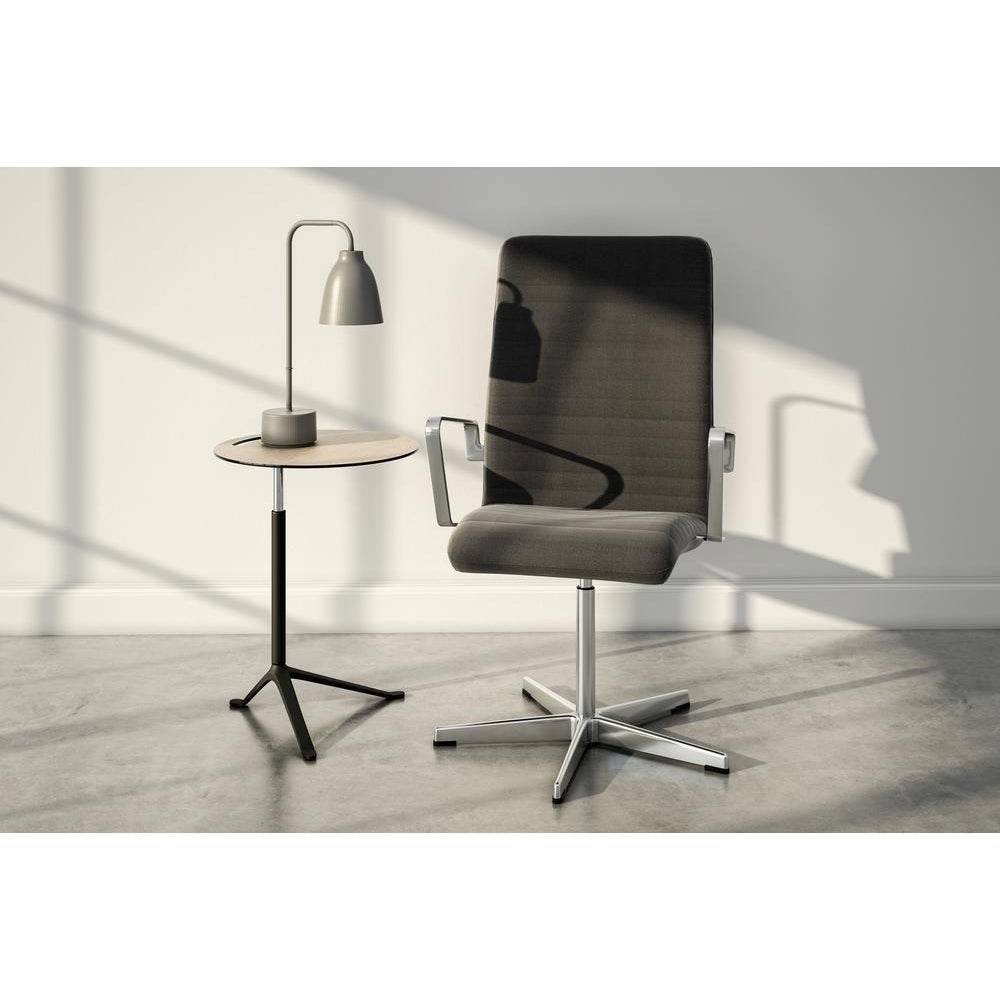 [product_category]-Fritz Hansen Ks11 Little Friend Adjustable Table, Black Powdercoated Aluminium/Walnut Laminate-Fritz Hansen-KS11-walnut veneer/powder coated-FRI-2