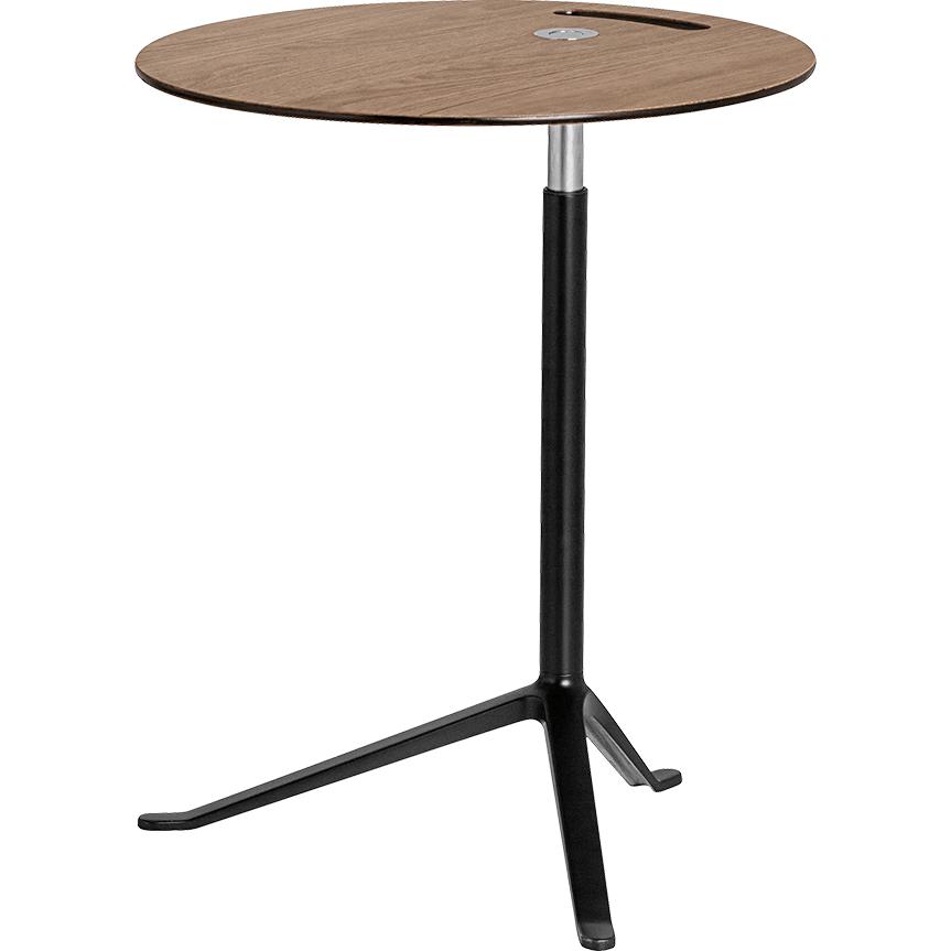 [product_category]-Fritz Hansen Ks11 Little Friend Adjustable Table, Polished Aluminium/Walnut Laminate-Fritz Hansen-KS11-walnut veneer/chromed-FRI-1